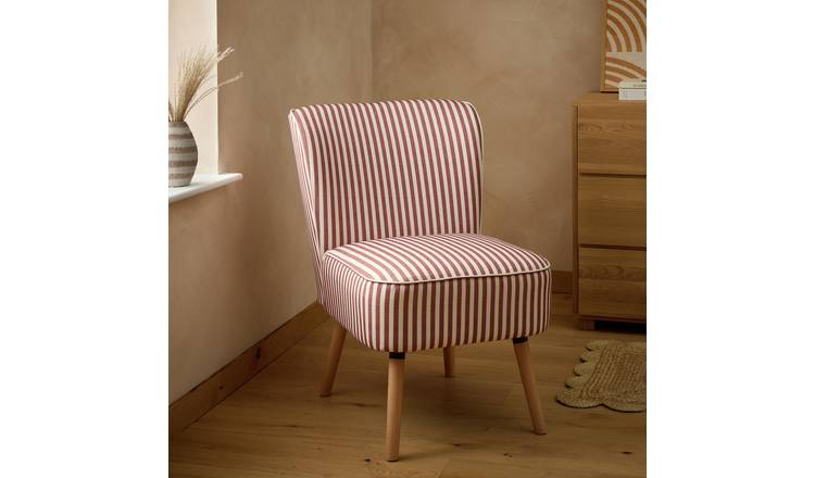 Argos Home Eppy Fabric Accent Chair - Plum & White