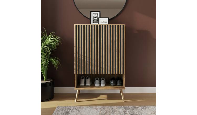 GFW Louvered 2 Door Shoe Storage Cabinet – Natural