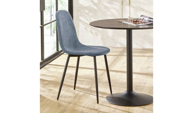 Julian Bowen Lottie Pair of Fabric Dining Chairs - Light Blue