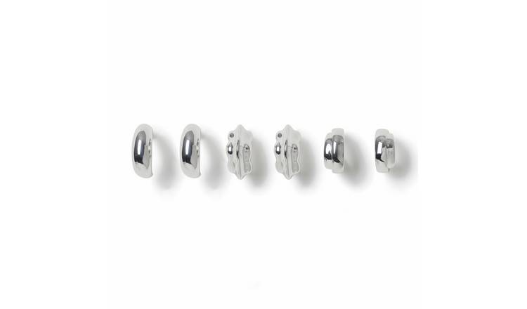 Freedom Silver Mini Hoop Earrings - Pack of 3