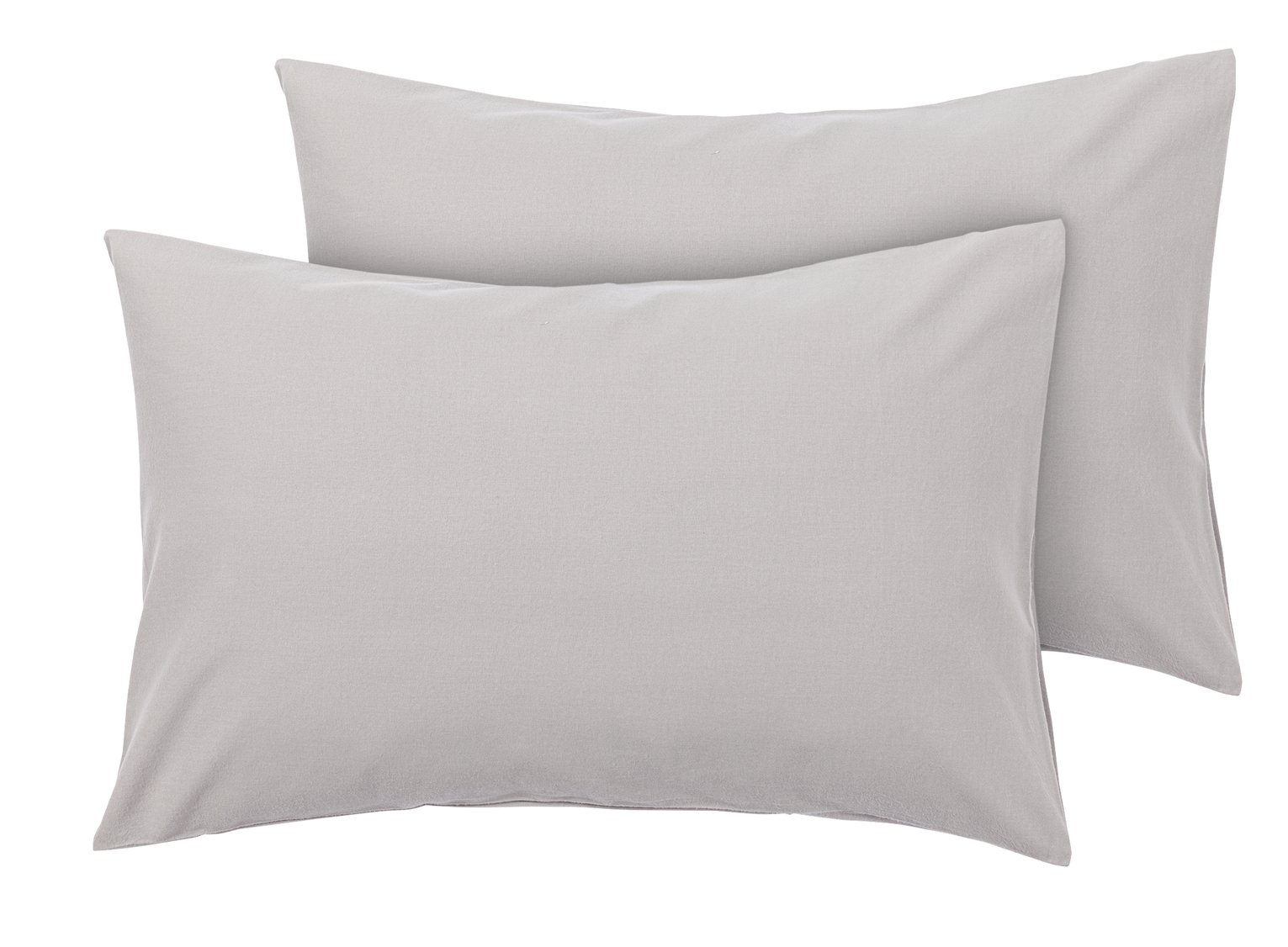 Argos Home Brushed Cotton Standard Pillowcase Pair - Grey