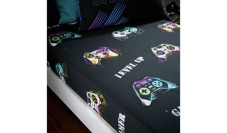 Catherine Lansfield Game Over Kids Fitted Sheet - Double