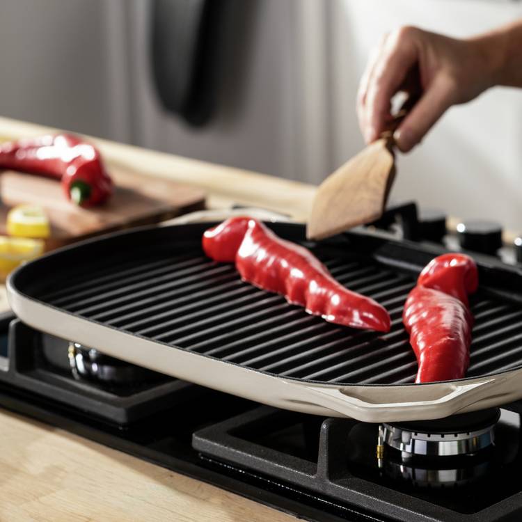 Habitat 38cm Large Cast Iron Grill Pan - Cream 0