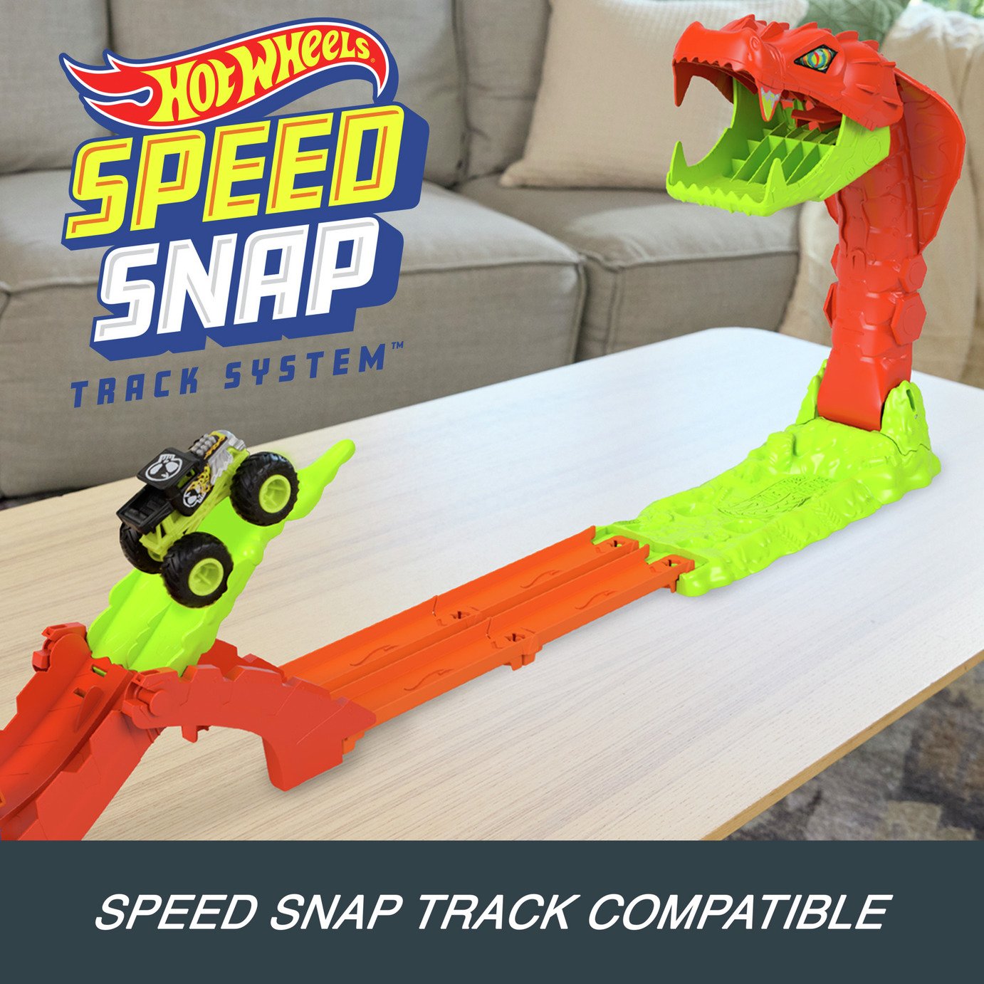 Buy Hot Wheels Monster Trucks Snake Slam Takedown Playset | Toy
