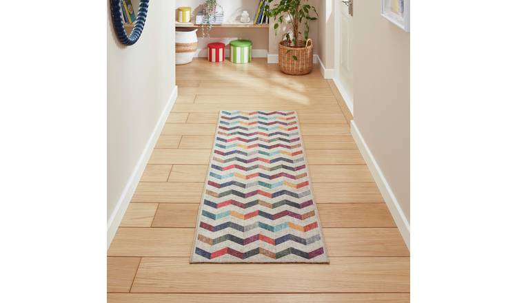 Think Rugs Washable Coral Flatweave Rug - 76x150cm