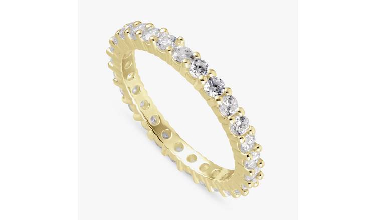Revere Gold Plated Silver Eternity Band Ring - Large