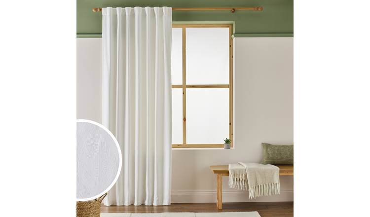 Argos Home Leaf Tab Top Voile Curtain - White - 140x183cm