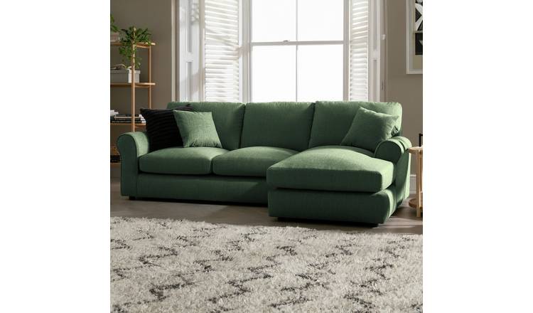Argos Home Lisbon Fabric Right Hand Corner Chaise Sofa - Green