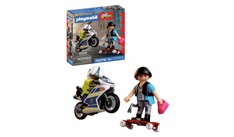 Playmobil 72079 Police Motorcycle Chase Playset