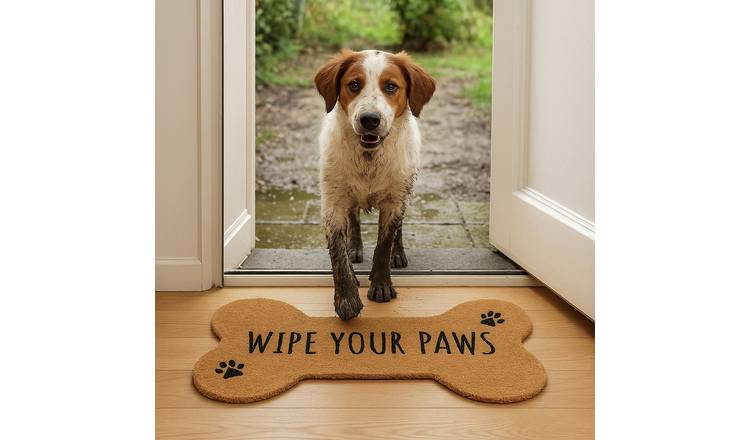 Mighty Mats Wipe Your Paws Cut Pile Doormat - 45x75cm