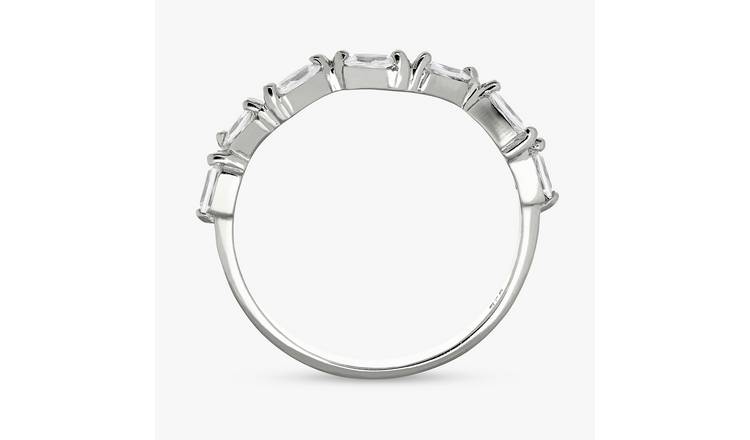 Revere Sterling Silver Baguette Half Eternity Ring - Large