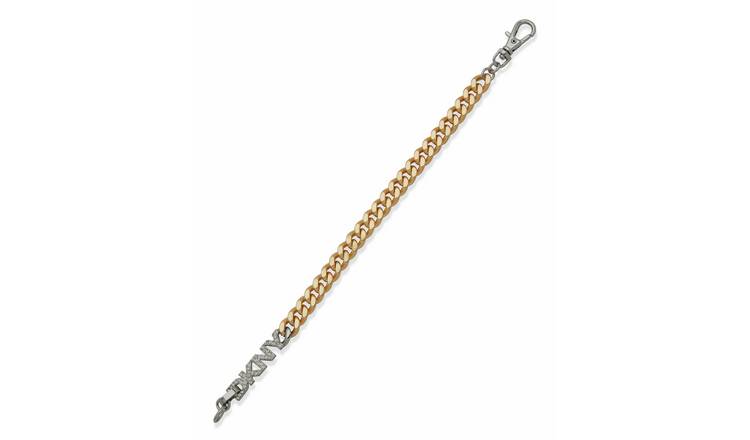 DKNY Gold & Silver Tone Pave Logo Flex Bracelet