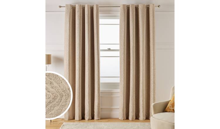 Argos Home Blackout Eyelet Curtains - Champagne - 168x183cm