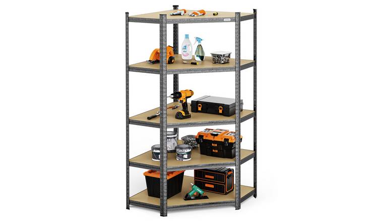 VonHaus 5 Tier Steel Corner Racking Shelving Unit