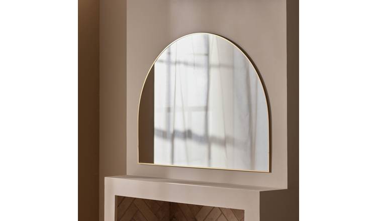 Habitat Overmantle Gold Aluminium Arch Wall Mirror - 100x75cm