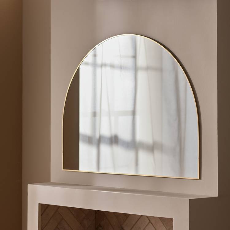 Habitat Overmantle Gold Aluminium Arch Wall Mirror - 100x75cm 0