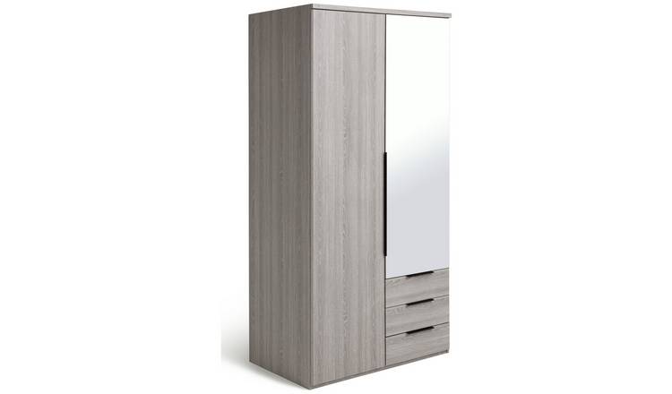 Argos Home Hallingford 2 Door 3 Drawer Wardrobe - Grey Oak