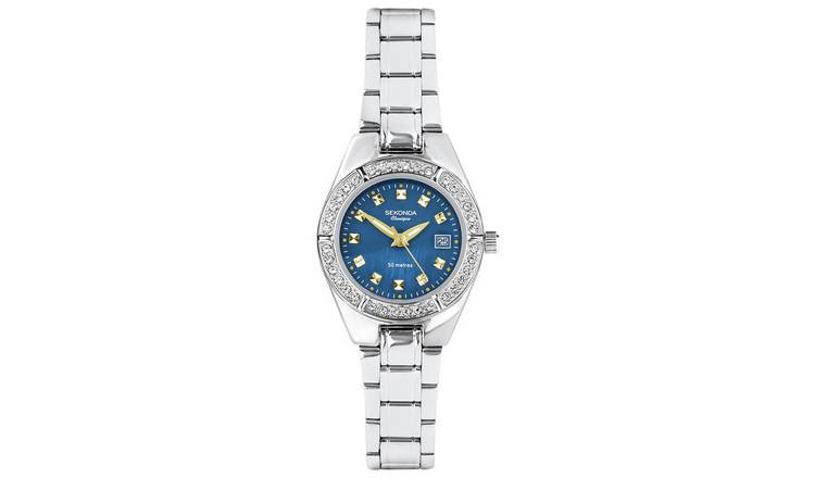 Sekonda Ladies Blue Dial Stainless Steel Bracelet Watch 