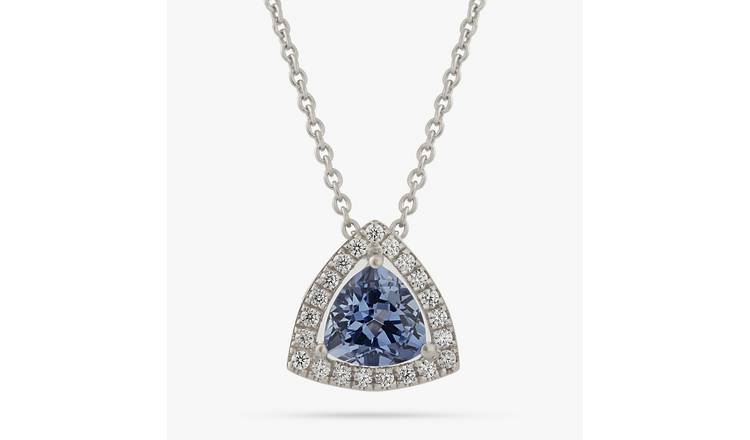 Revere Sterling Silver Tanzanite & Cubic Zirconia Necklace