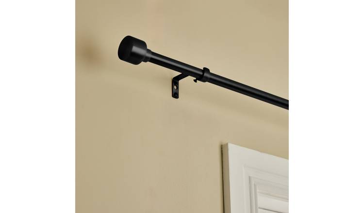 Argos Home Extendable Metal Stud Matte Black Curtain Pole - 120 - 210cm