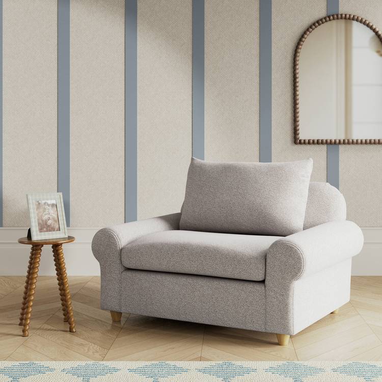 Habitat Whitby Fabric Cuddle Chair - Natural - Ash Leg 0