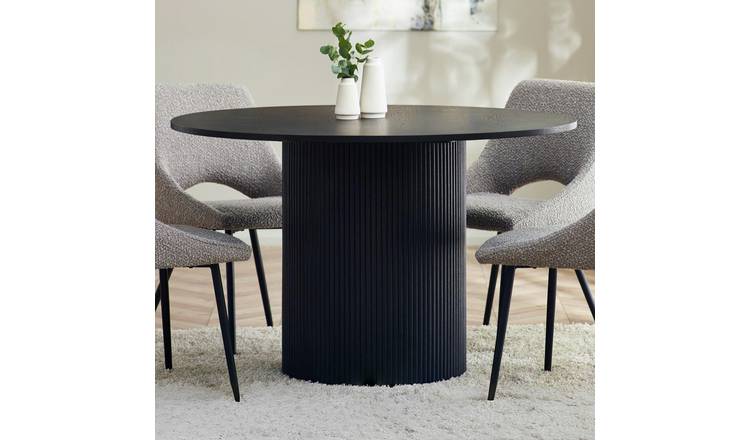 Julian Bowen Louis Round 4 Seater Dining Table - Black