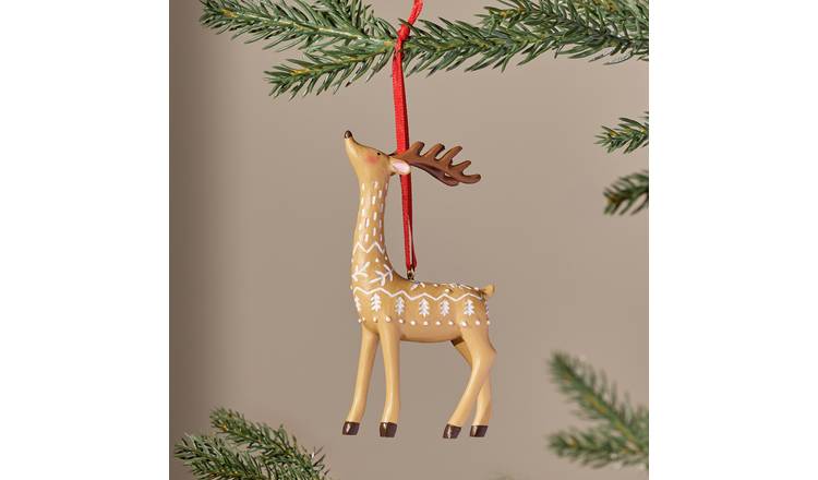 Argos Home Reindeer Hanging Christmas Ornament