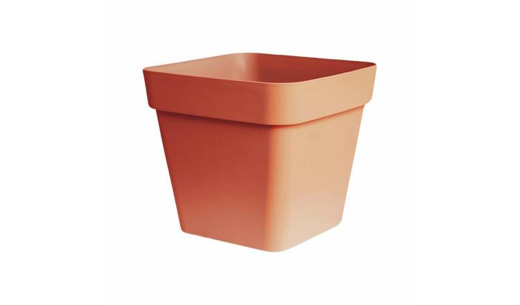Ivyline 40cm Cleo Square Planter with Wheels Terracotta