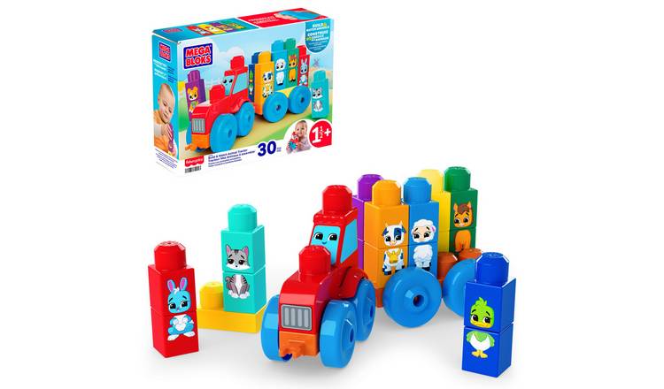Mega Bloks Build & Match Animal Tractor Block Toy