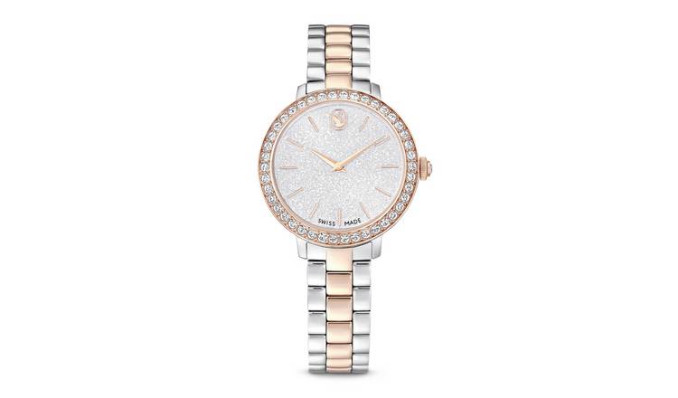 Swarovski Silver Coloured Matrix 3-link Metal Bracelet Watch