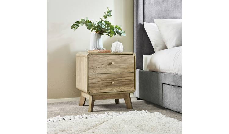 Julian Bowen Ingrid 2 Drawer Bedside Table - Light Oak