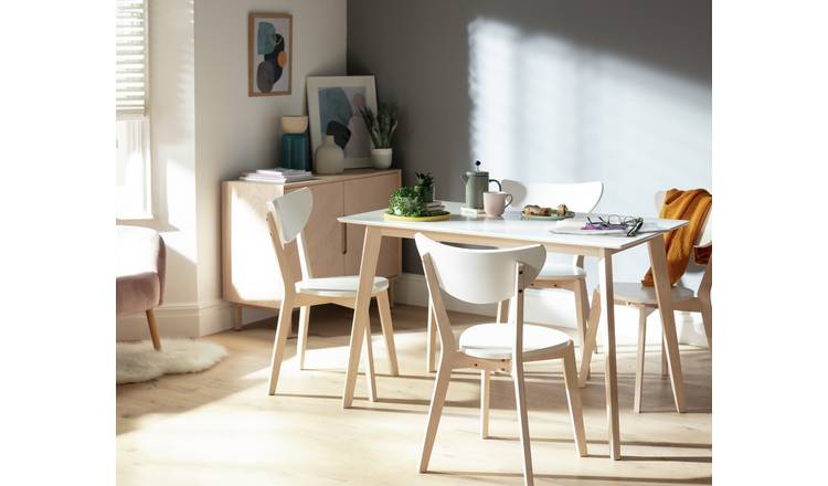 Buy Argos Home Harlow Dining Table 4 Chairs White Dining Table And Chair Sets Argos