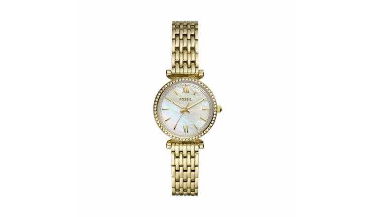 Fossil Carlie Mini Gold Tone Stainless Steel Bracelet Watch