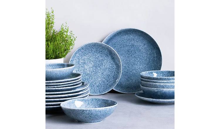 Code Maison Feather Reactive 18 Piece Dinner Set - Blue
