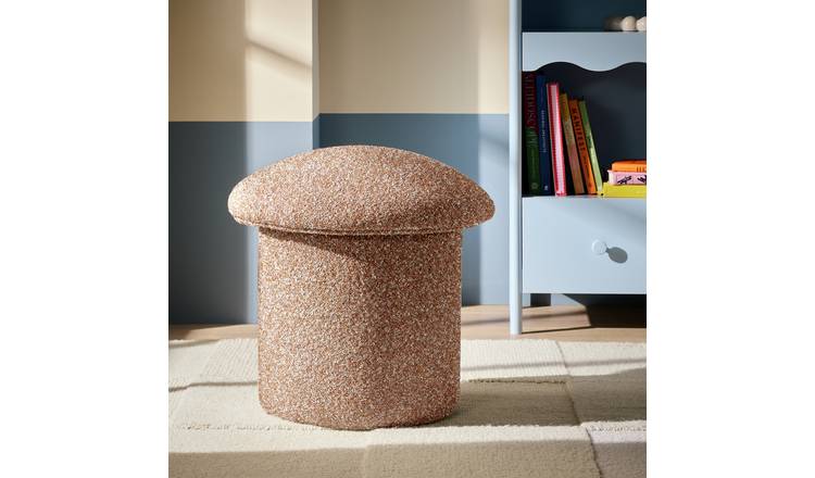 Argos Home Porcini Boucle Footstool - Orange