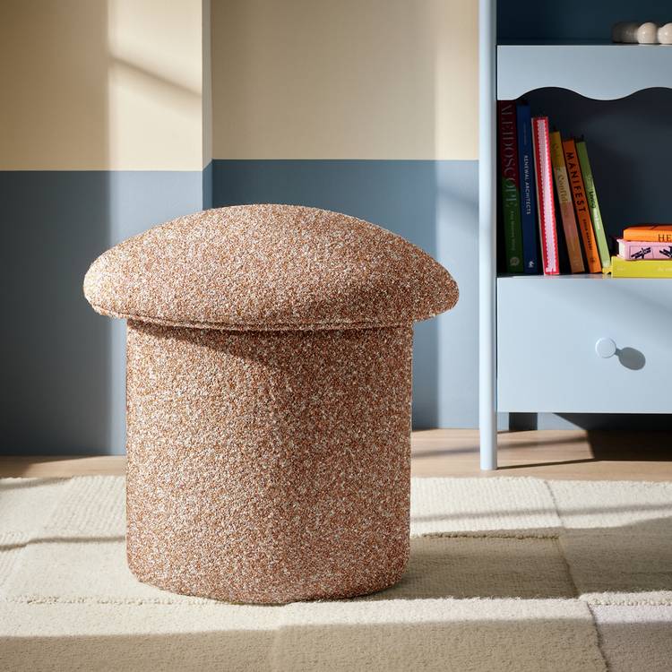 Habitat Porcini Boucle Footstool - Orange 0