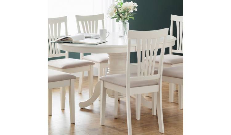 Julian Bowen Stanmore Ext 6 Seater Oval Dining Table -Ivory
