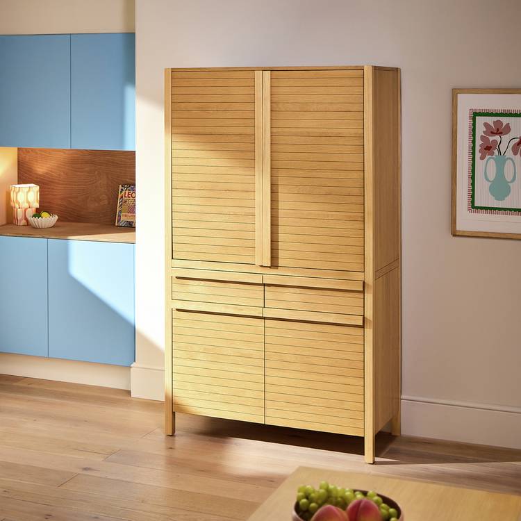 Habitat Leif 2 Door Kitchen Larder - Oak 0