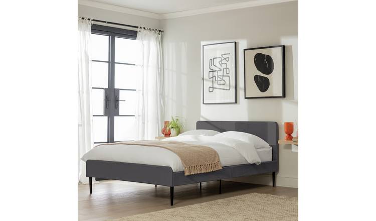 Argos Home Kristopher Small Double Fabric Bed Frame - Charcoal