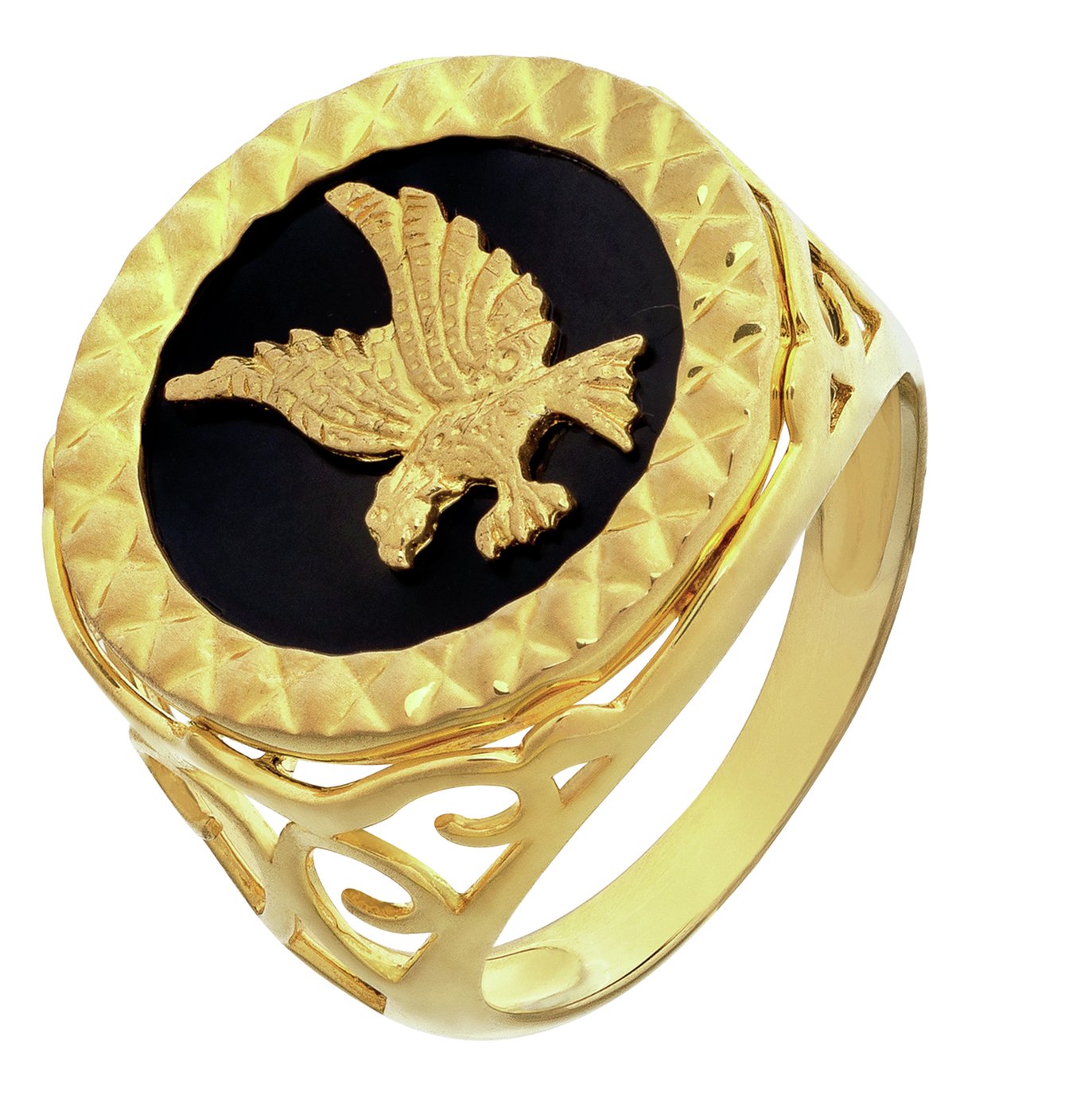 Revere Men's 9ct Gold Plated Agate Eagle Ring Review