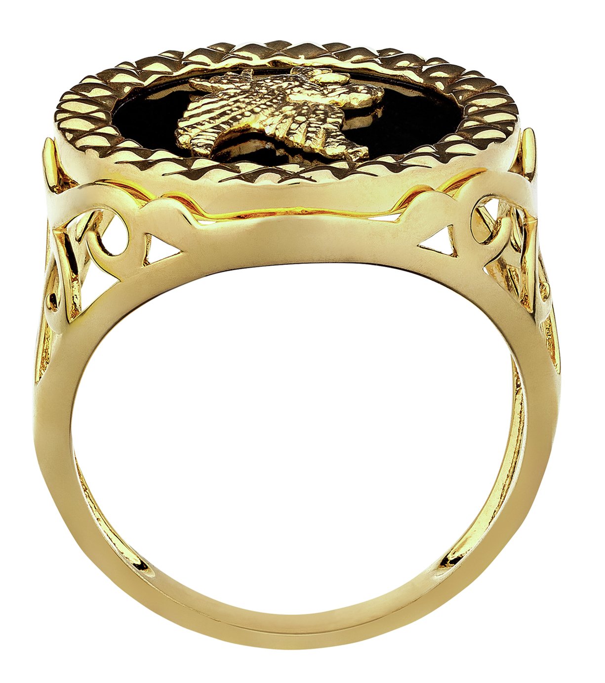 Revere Men's 9ct Gold Plated Agate Eagle Ring Review