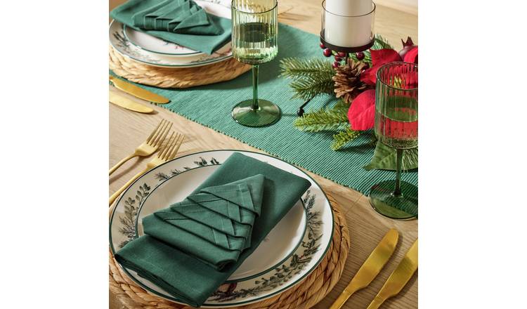 Argos Home Set of 4 Napkins - Green