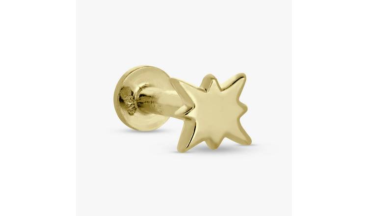 Revere Gold Plated Silver Star Flatback Stud Earrings