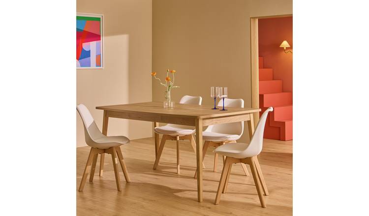 Habitat Sylas Solid Wood 4 Seater Dining Table - Natural