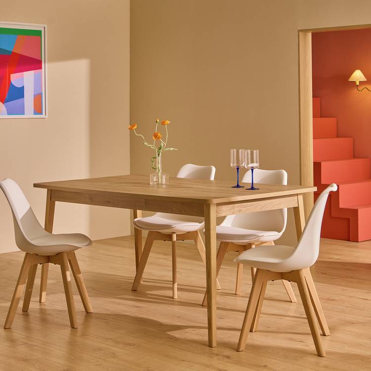 Habitat Sylas Solid Wood 4 Seater Dining Table - Natural 0