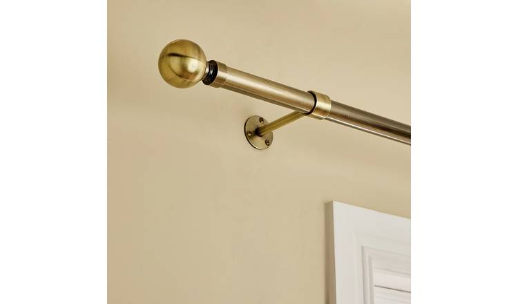 Argos Home Metal Antique Brass Curtain Pole - 400cm