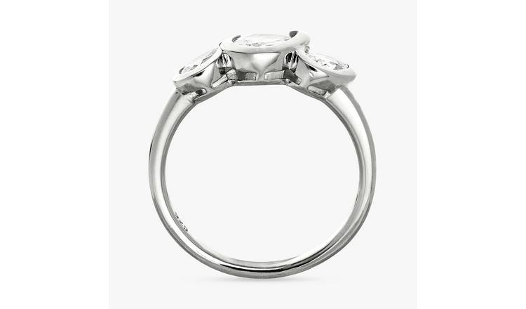 Revere Sterling Silver Pear Trilogy Fashion Ring - Small