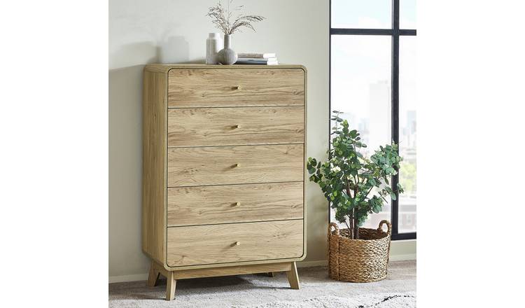 Julian Bowen Ingrid 5 Drawer Chest - Light Oak