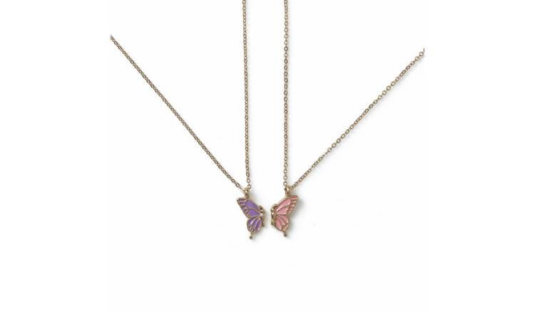 Flitzy Kids BFF Butterfly Charm Necklace - Set of 2