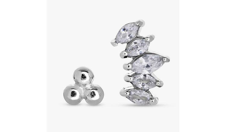 Revere Surgical Steel Flatback Stud Earrings - Set of 2